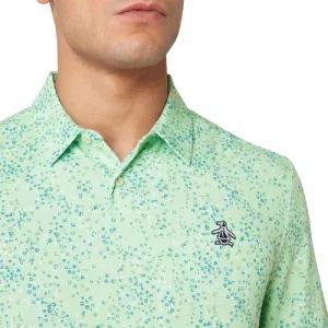 Original Penguin Polo Yaka Desenli Erkek T-Shirt Yeşil